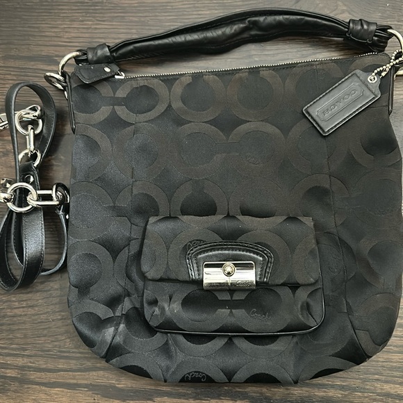 Coach Kristin Op Art Signature Hobo Handbag - Picture 1 of 11